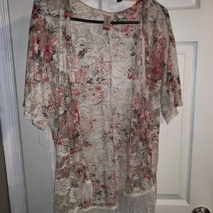 Fringe & lace cover up.